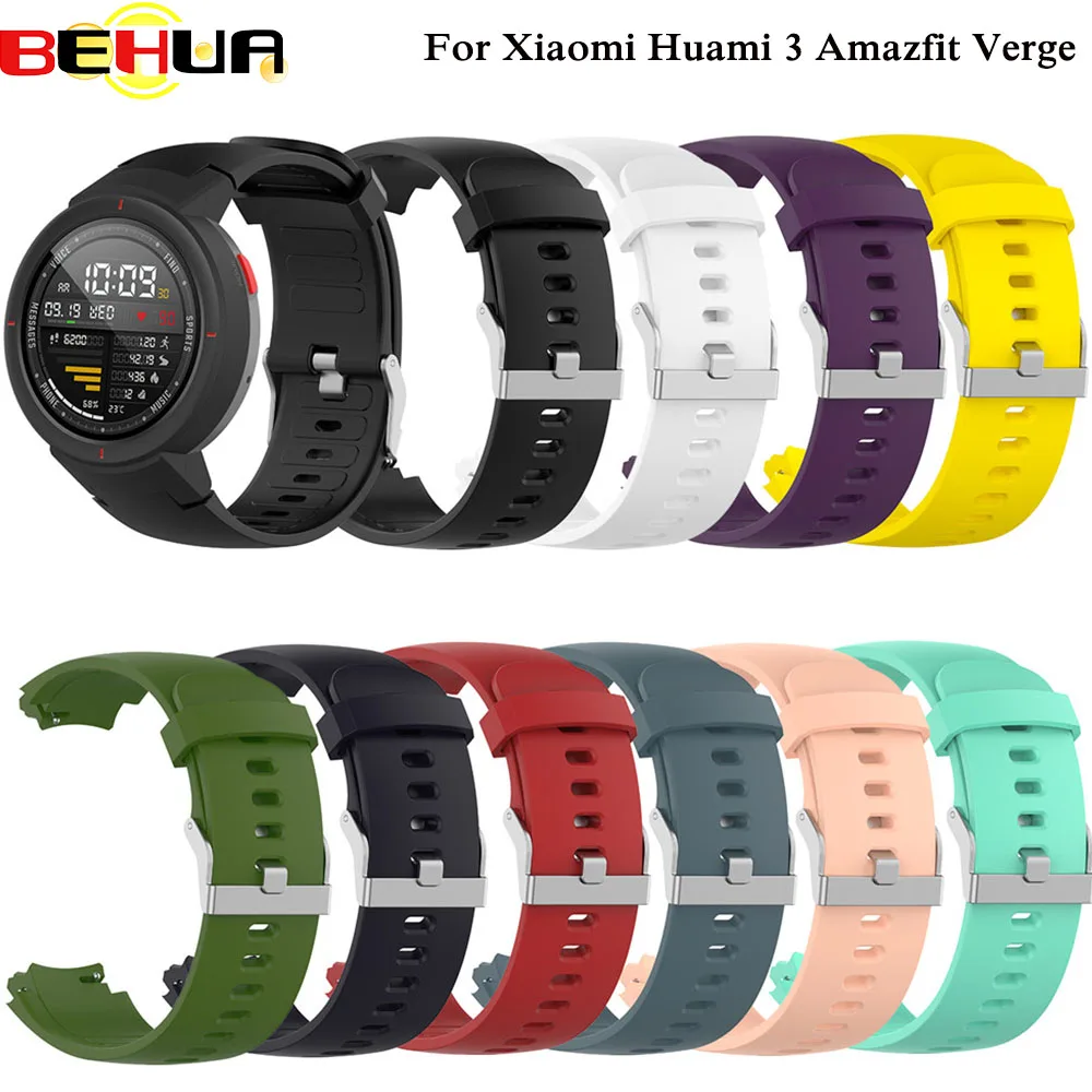 Silicone Watchband for Xiaomi Huami 3 Amazfit verge Watch band Replacement Band Belt for AMAZFIT VERGE3 Wrist Bracelet Straps