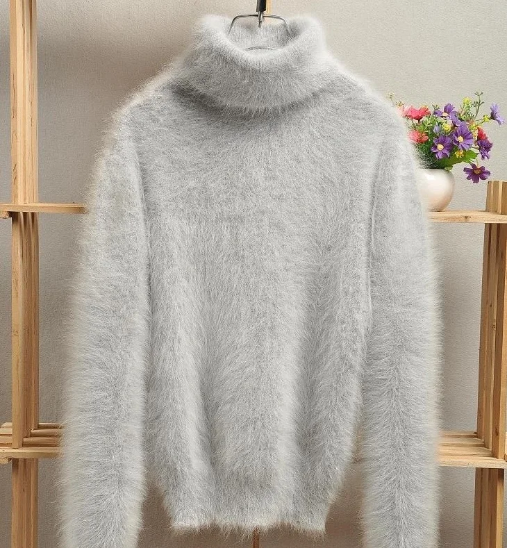 genuine mink cashmere sweater women cashmere pullovers knitted pure mink jacket free shipping  025