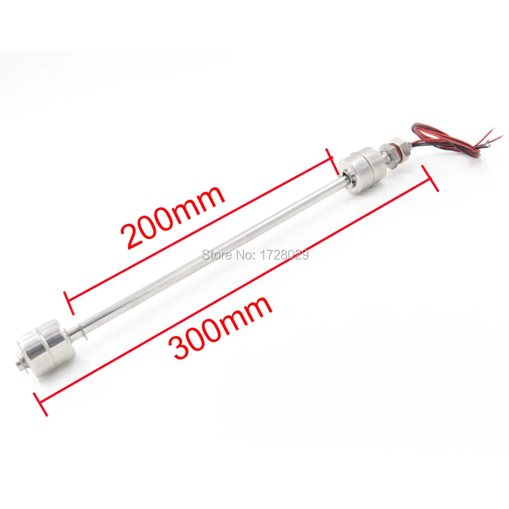 300mm Float Switch Stainless Steel Horizontal  Water Level Sensor Double Ball