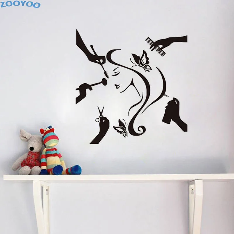 

ZOOYOO Beauty Salon Wall Decals Popular Makeup For Girls Wall Sticker Home Decor Removable Waterproof Living Room Decoration