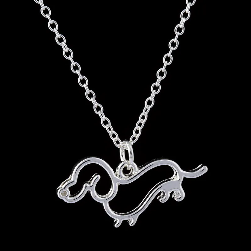 Hot Sale Cute Dachshund Necklaces High Quality Little Puppy Dog Pendant Necklaces Drop Shipping