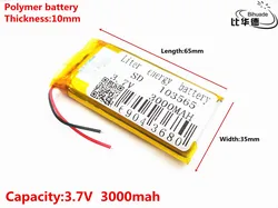 3.7V 3000mAh 103565 Lithium Polymer Li-Po li ion Rechargeable Battery Lipo cells For Portable DVD Portable DVD interphone