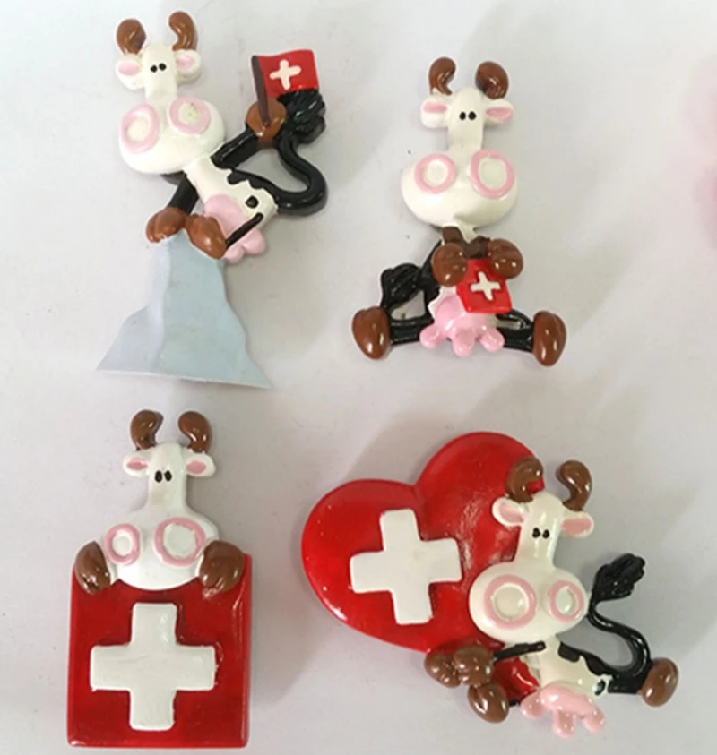Switzerland Flag Cute Cow 3D Relief Refrigerator Magnet Tourism Souvenirs Magnetic Stickers Home Decoration Fridge Magnets