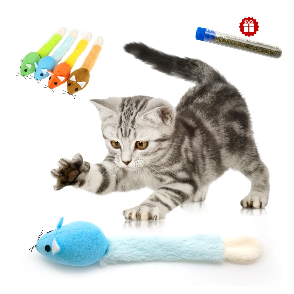 Giocattolo per gatti Catnip Mouse giocattoli per gatti topi interattivi giocattoli per gatti palla gattino Pet peluche divertente fornitura di gatti