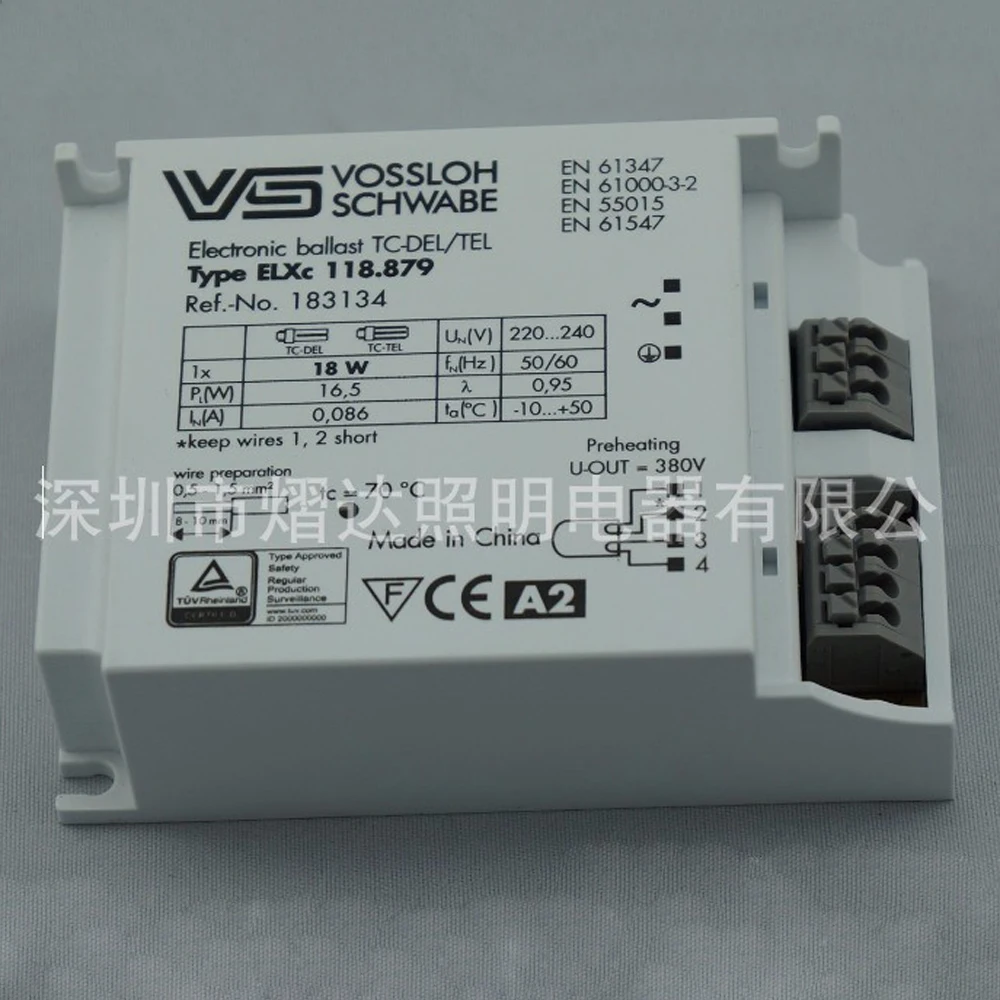 ELXc118.879 18W Electronic Ballast Standard Rectifiers TC-DEL/TEL for T8 Lamp 50000h Working Time