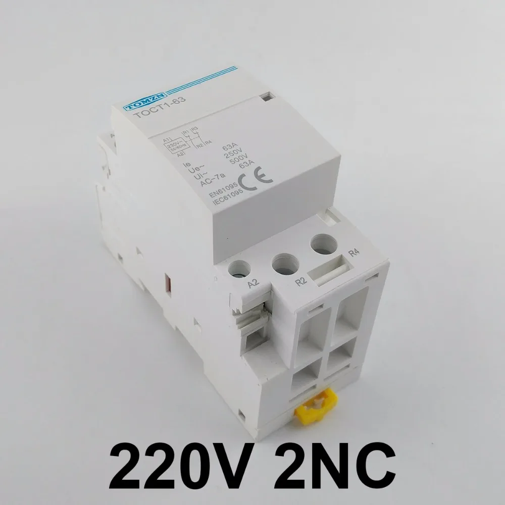 TOCT1 2 1080p 63A 220v/230v 50/60hz dinレール家庭用acモジュラーコンタクタ2NOまたは2NCまたは1NO 1NC