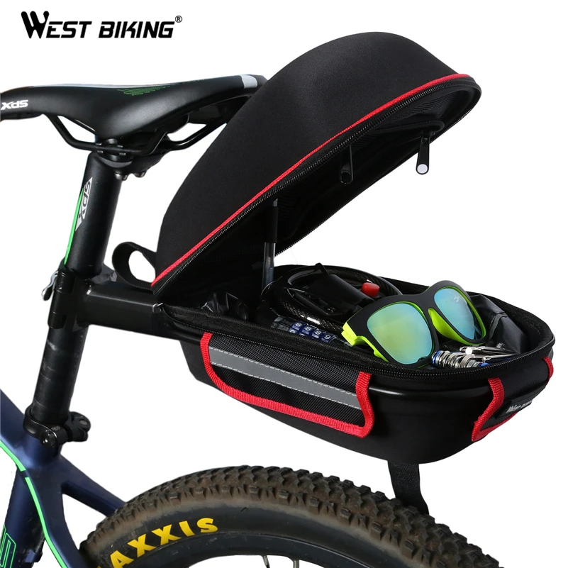 WEST BIKING Bicycle Rear Bag Waterproof Rear Bag With Rain Cover Portable Cycling Tail Extending Bicycle Bike Saddle Bag