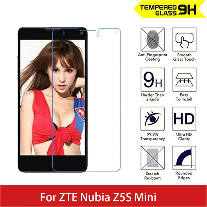 9H 2.5D Arc Edge Round Border Tempered Screen Glass For ZTE Nubia Z5S Mini Explosion-proof Protective Film For Nubia Z5 S Mini