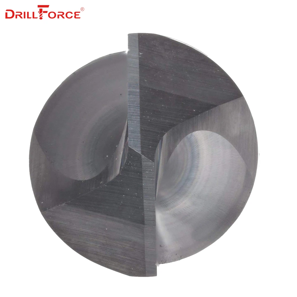 Drillforce 1PC 7mm-14mm Solid Carbide Drill Bit, Uncoated (Bright) Finish, Round Shank, Spiral Flute Twist Drill Bit For Metal
