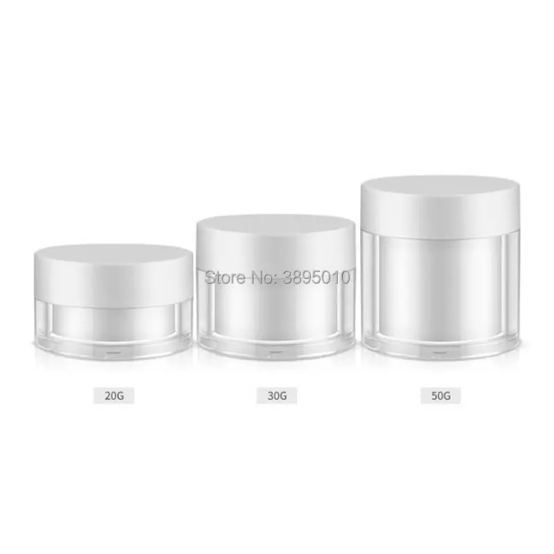 20g 30g 50g Empty Makeup Cosmetic Face Cream Jar Pot Bottle with white Pattern Cap Portable Box F543