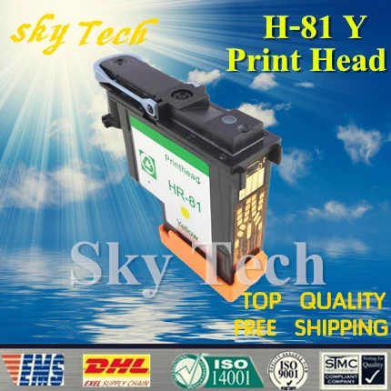 One Piece Yellow Remanufactured Print Head  For HP81 Y ,  For Hp DesignJet 5000 5500 printer .