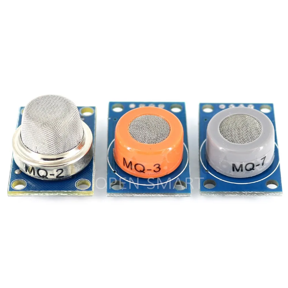 Gas Sensor Module Kit MQ-2 Smoke Gas Sensor MQ-3 Alcohol Sensor MQ-7 Carbon Monoxide Detector Compatible for Arduino