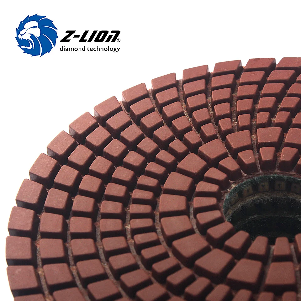 Z-Lion 2Pcs 4 Inch Diamond Polishing Pad Flexible Wet Water Grinding Marble Stone 100mm Abrasive Polishing Granite Disc