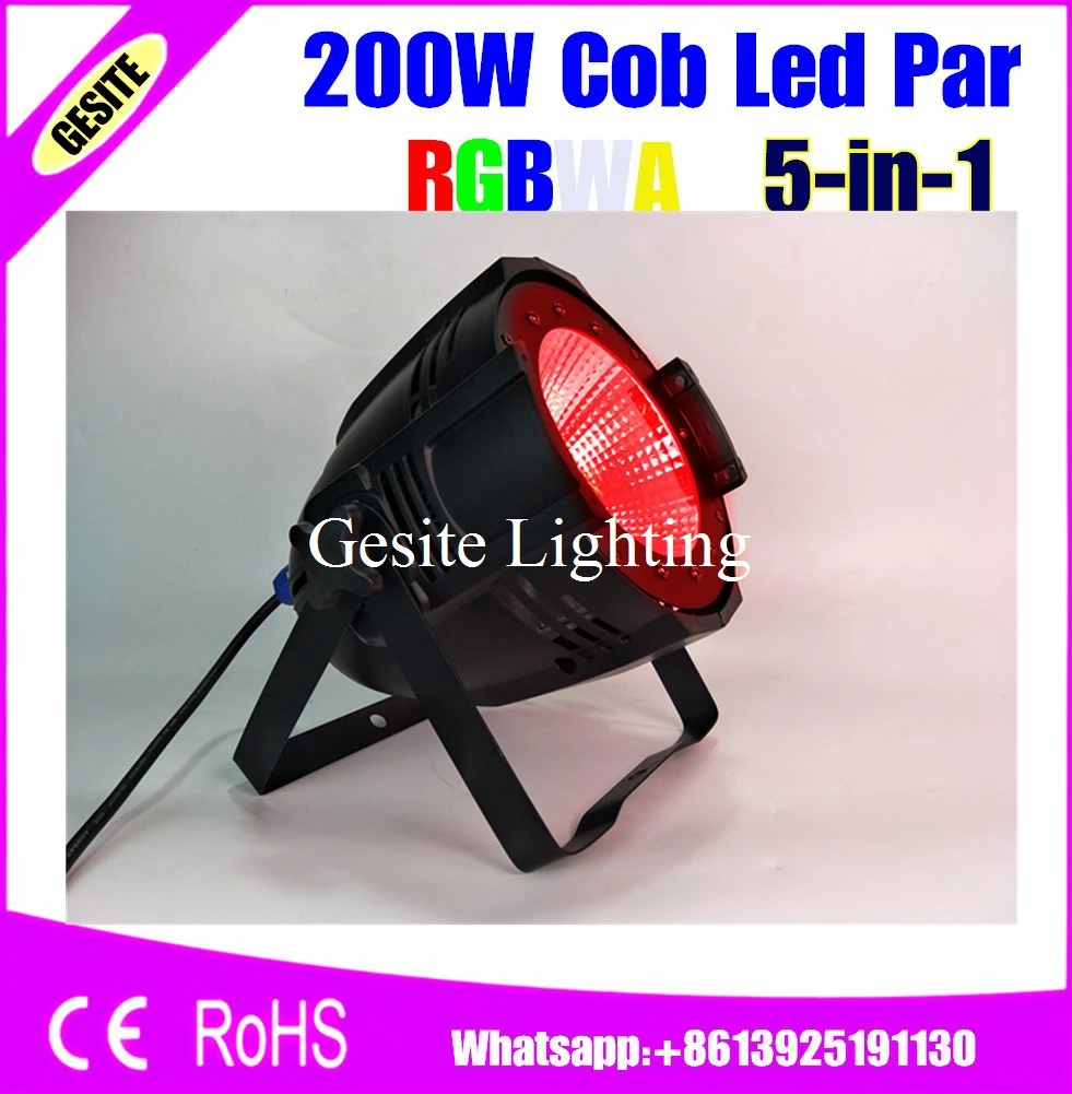 6PCS/LOT high power 200w led par light cob led stage lighting RGBWA 5 in 1 cob led par light for dj lights