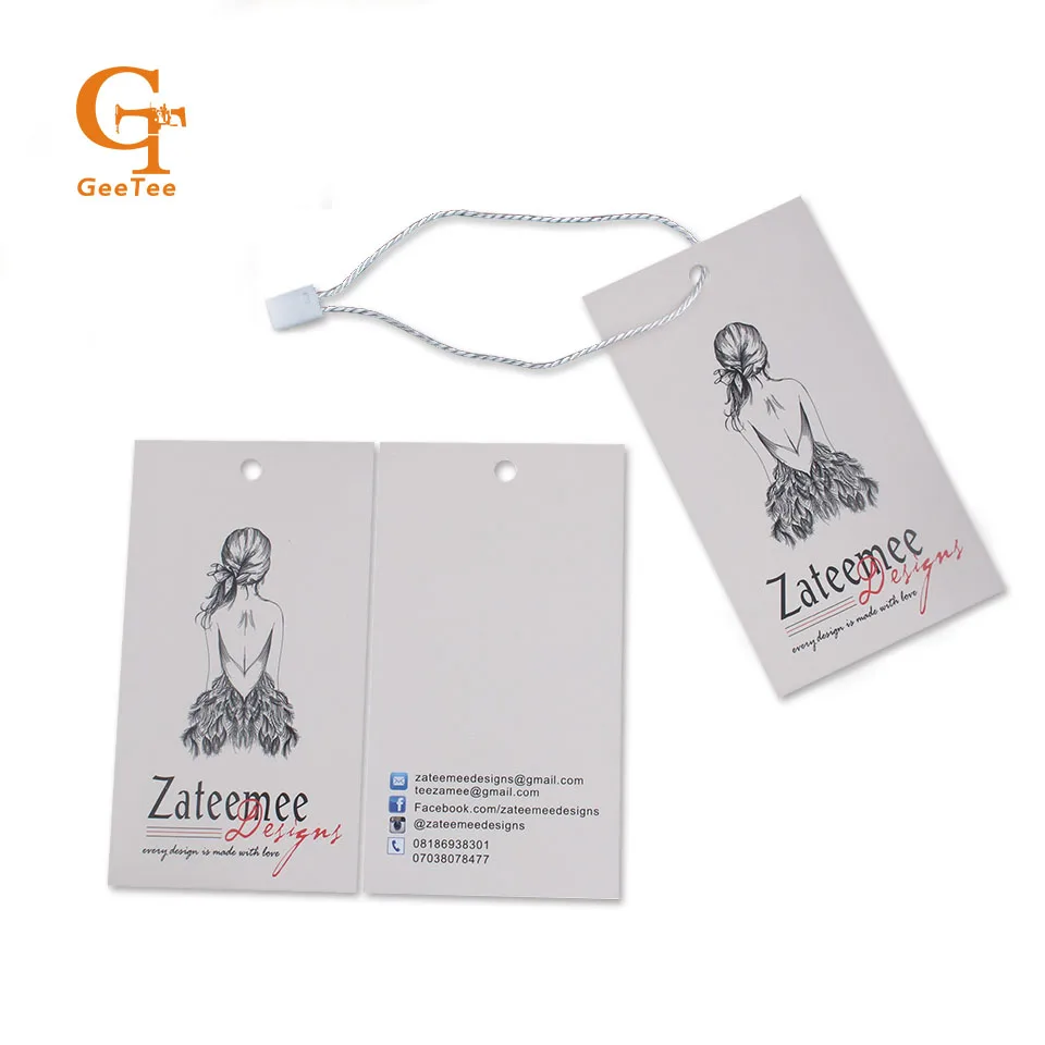 custom logo brand paper price hang tag,personality shop name printing shopping luggage paper labels tags, packaging swing tags image 2