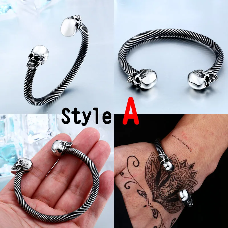 BEIER New Cool Punk Skull Bracelet For Man 316 Stainless Steel love Bangle Man\'s High Quality Jewelry BRG-012