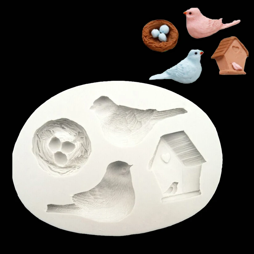 Birds and Nests Silicone Sugarcraft Mould Set, Fondant Cake 