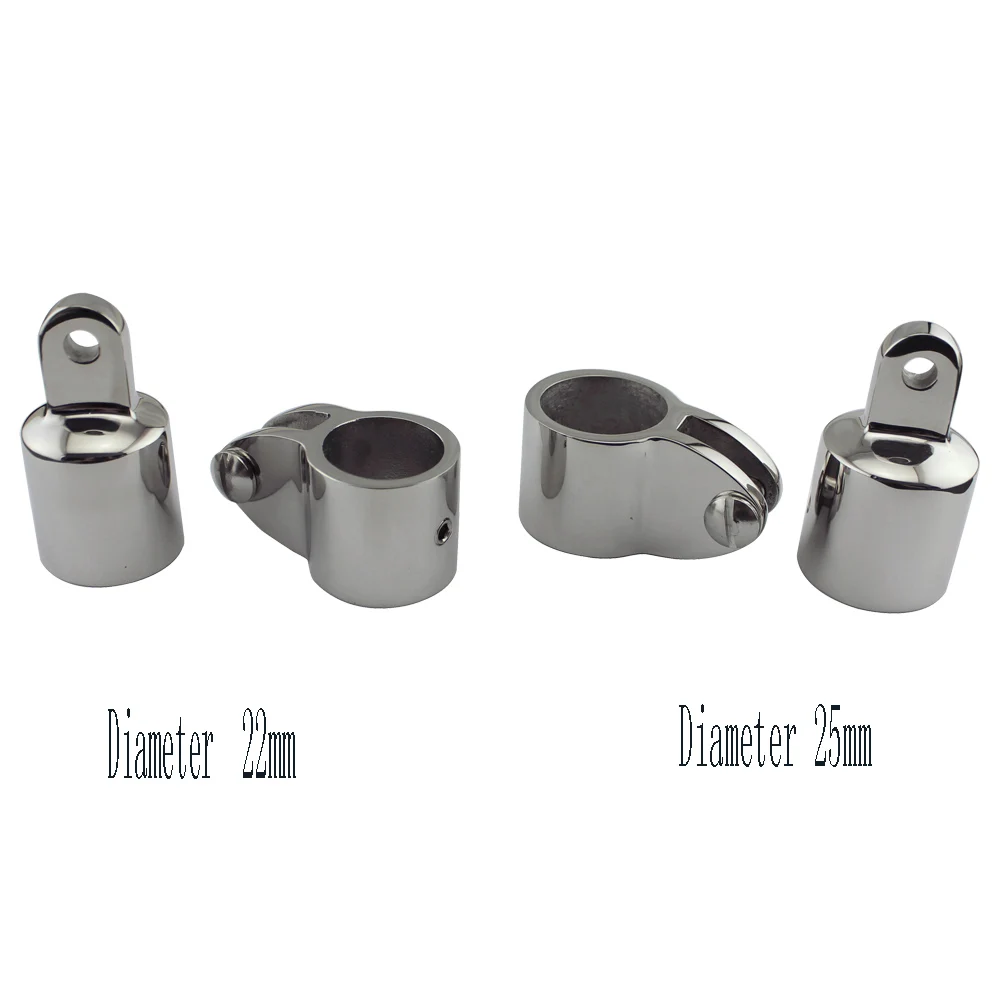 

Stainless Deck Hinge Boat Bimini Top Fitting 2pcs Set 1pc Slide Cap and 1pc Slide Sleeve of SS316 7/8"(22mm) 1"(25mm)