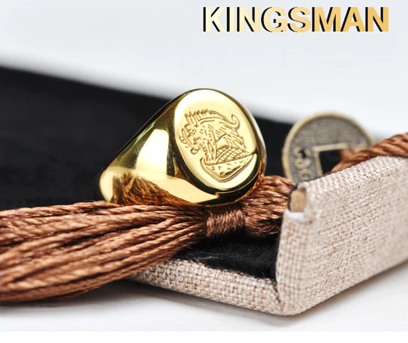 Kingsman Ring The Secret Service Custom Signet Rings For Men Women Cosplay S925 Sliver Color Brass Gold Color Free Engrave Cool