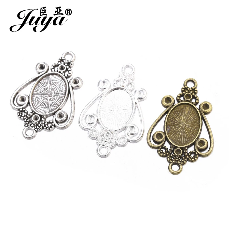 10 sztuk/partia 10x14mm wewnętrzna rozmiar owalne Cabochon baza Fit 10x14mm szklane dla wisiorek naszyjnik DIY akcesoria do wyrobu biżuterii ustalenia