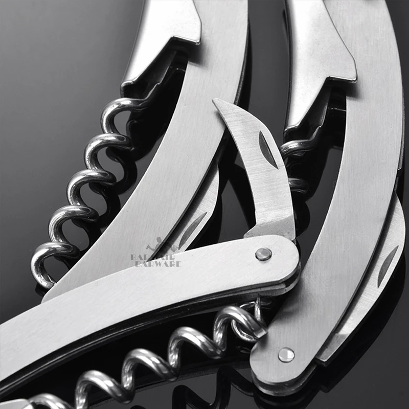 1 pezzo apribottiglie per vino e birra cavatappi professionale con doppia cerniera per cameriere apribottiglie per vino e birra