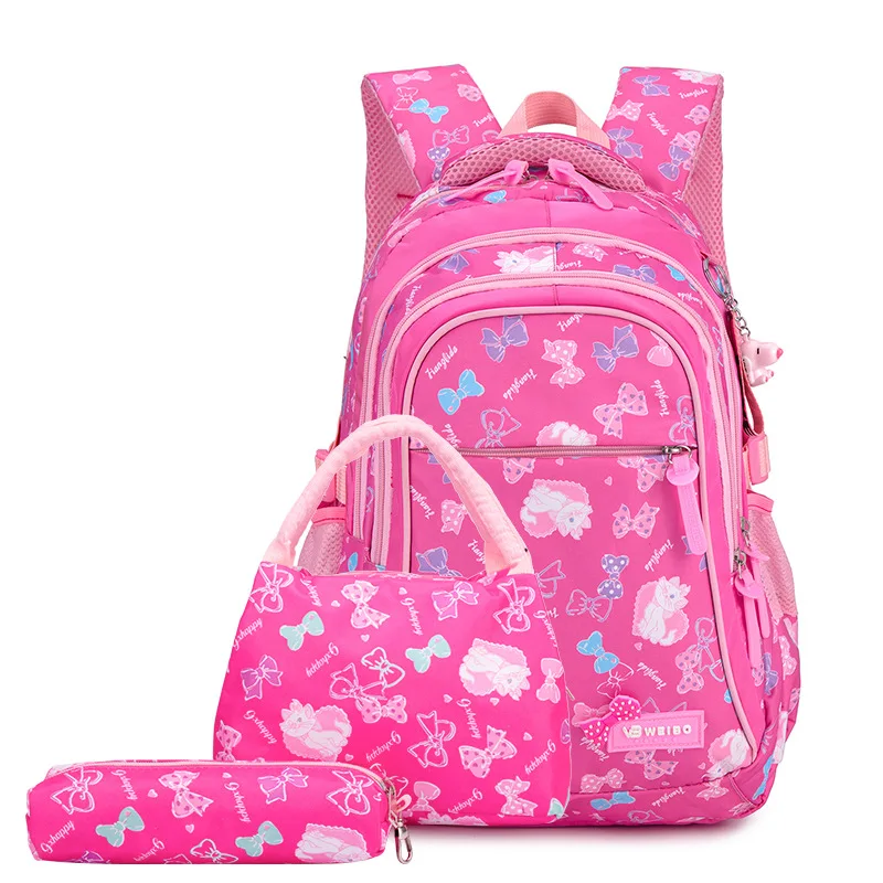 Mochilas escolares con estampado para niñas y adolescentes, morral ortopédico de viaje, mochila escolar infantil, Set de 3 unids/set