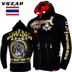 VSZAP marka wiosenny i jesienny nowy walka Muay Thai bluza męska wysokiej jakości fitnessowa bluza z kapturem Stretch trening bluza zapinana na zamek kurtka