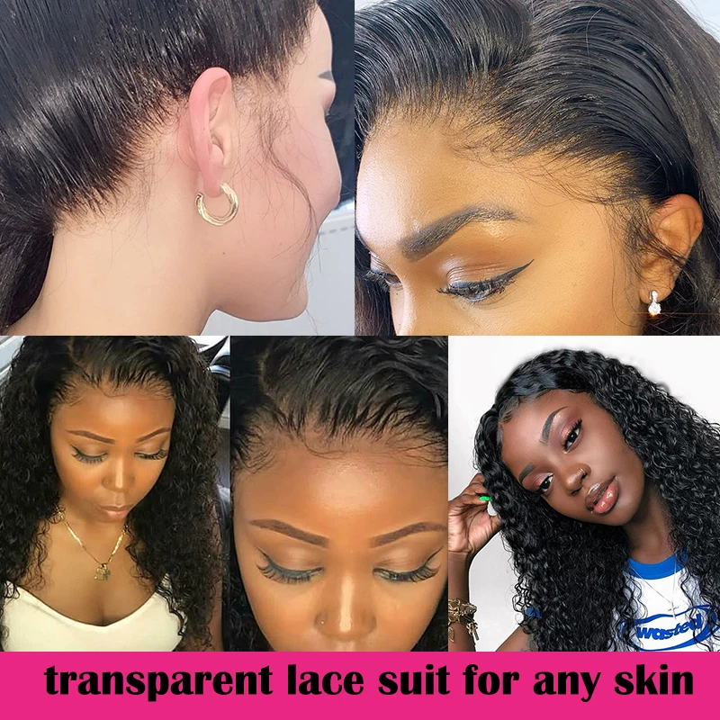 Transparent Lace Wig Curly 13x6 Lace Frontal Wig 180% Density Short Bob Lace Front Human Hair Wigs Swiss Full End Dolago Remy