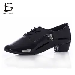 Men Latin Salsa Dance Shoes Adult Jazz Tango Dance Shoes Black/White PU Kids Boys Ballroom Dancing Shoes Zapatos hombre