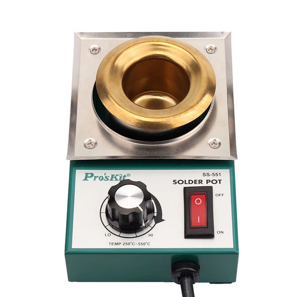 Pro\'skit  Lead Free Solder Pot0.3/0.5/1.6/2.2kg Capacity Round Tin Stove Soldering Desoldering Melting Furnace Tinning Tools