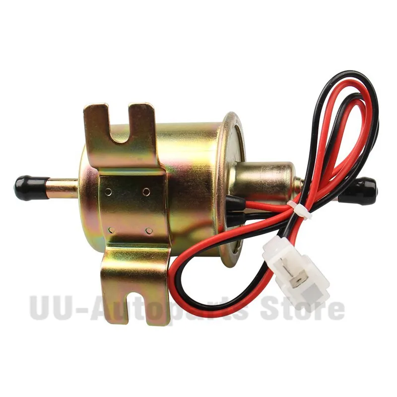 12V Universal Micro Electric Fuel Pump Shut-off Pressure Gas Diesel Inline Low Pressure Metal Intank Solid Petrol Pumps HEP-02A