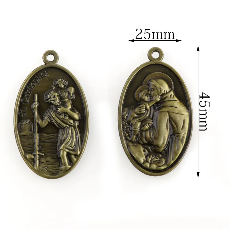 Oval Miraculous Medal Miraculous Medal Pendant Charms Round St Benedict Crucifix Pendants For  Key chain Pendants Saint Joseph