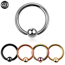 1PC Titanium CBR Piercings Captive Bead Rings BCR Ball Closure Nipple Nose Hoop Septum Rings Lip Eyebrow Tragus Earrings Jewelry