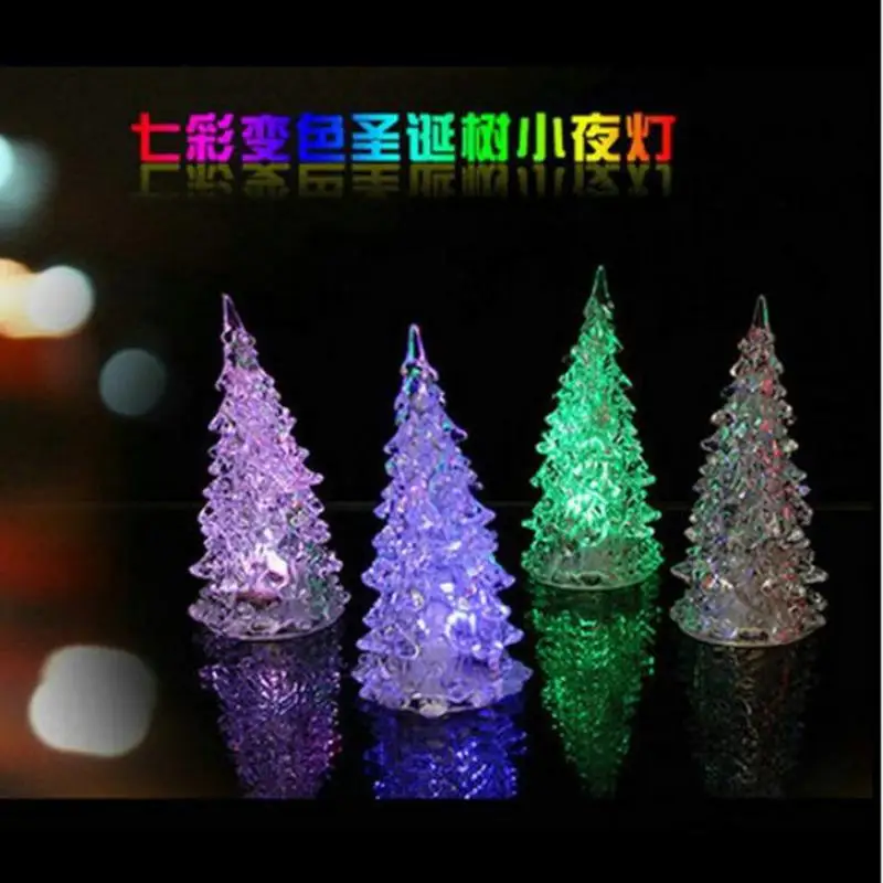 Christmas Supplies Mini Led Light Colorful Nightlight Christmas Tree 10PCS/lot