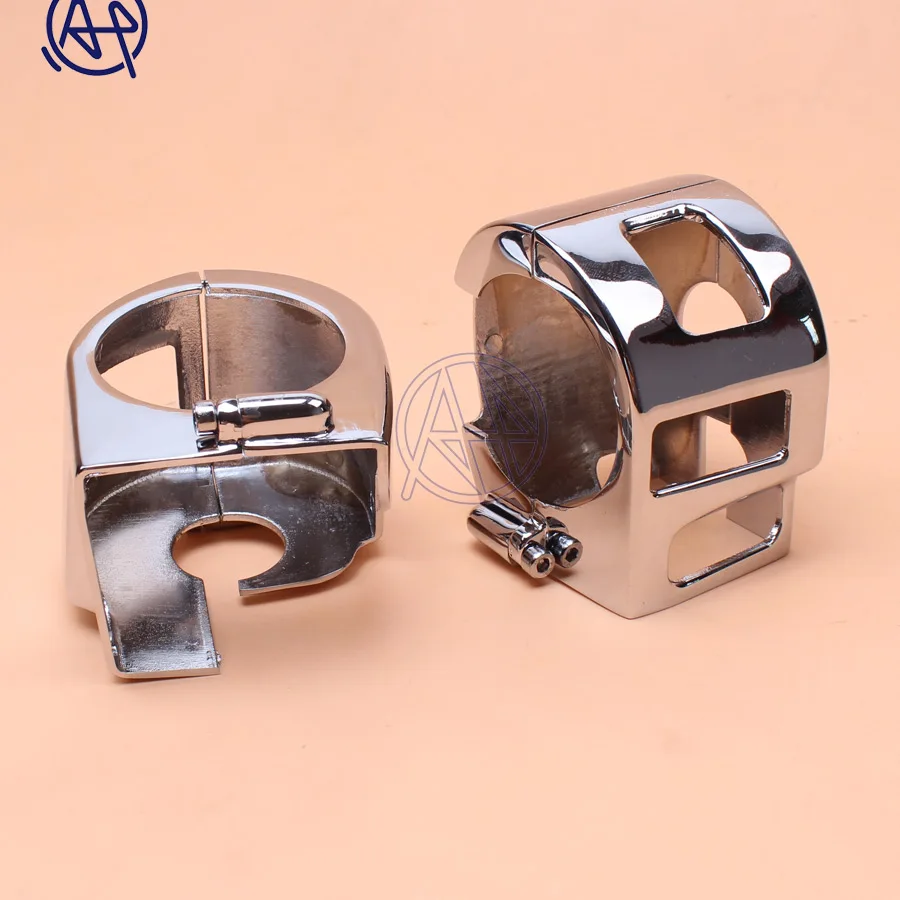 

1pair Motorcycle Handlebar Switch Housing Cover Chrome Aluminum For Yamaha V-Star XVS 650 Kawasaki Vulcan 1500 1600 All Star