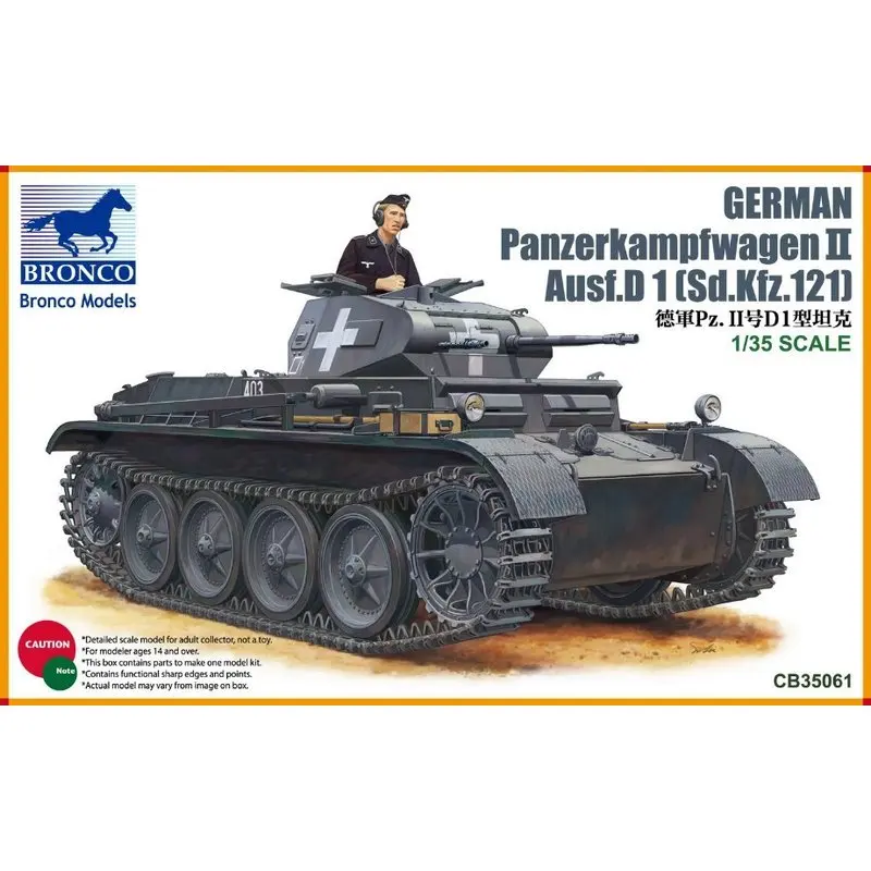 BRONCO CB35061 1/35 German Panzerkampfwagen II Ausf.D1 (Sd.Kfz.121) - Scale Model Kit