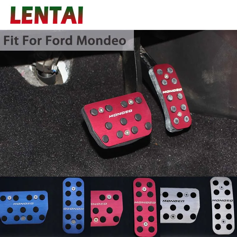 LENTAI Car Styling Stainless Steel Accelerator Cover Oil Container Gas Pedal Sticker For Ford Mondeo MK5 2017 2018 Accessories