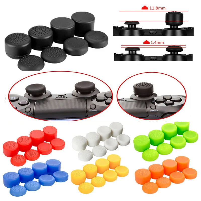 100 sets ThumbStick Grip Caps Extra High Enhancement Silicone Analog Cover For Sony PlayStation PS3 PS4 Xbox 360 Game Controller