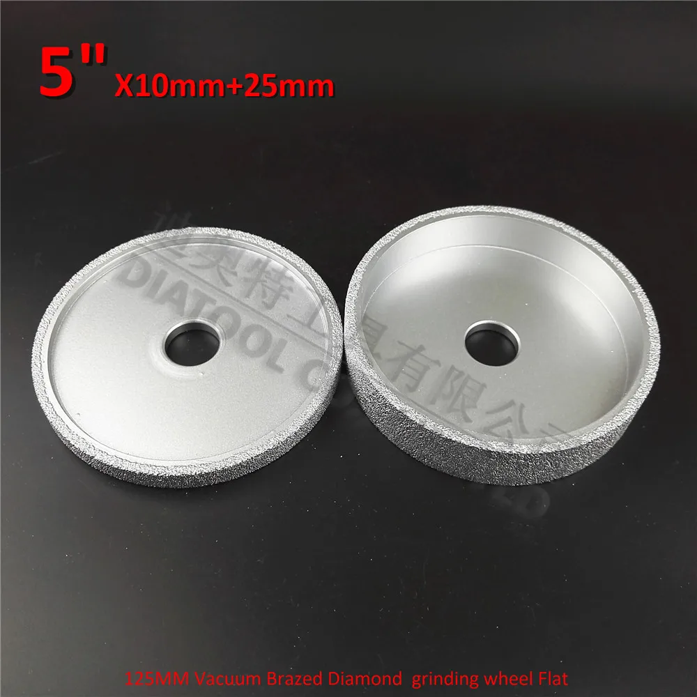 

DIATOOL 1set Dia 125mmx10MM+25MM Vacuum Brazed Diamond Grinding Wheel Beveling Wheel 5" Diamond Grinding Wheel Flat