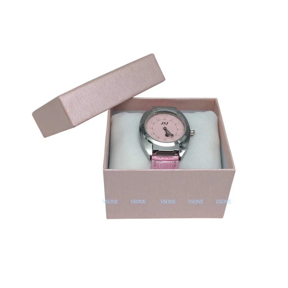 Tactile Watch for Blind People or Low Vision with Pink Leather Strap, Pink Dial