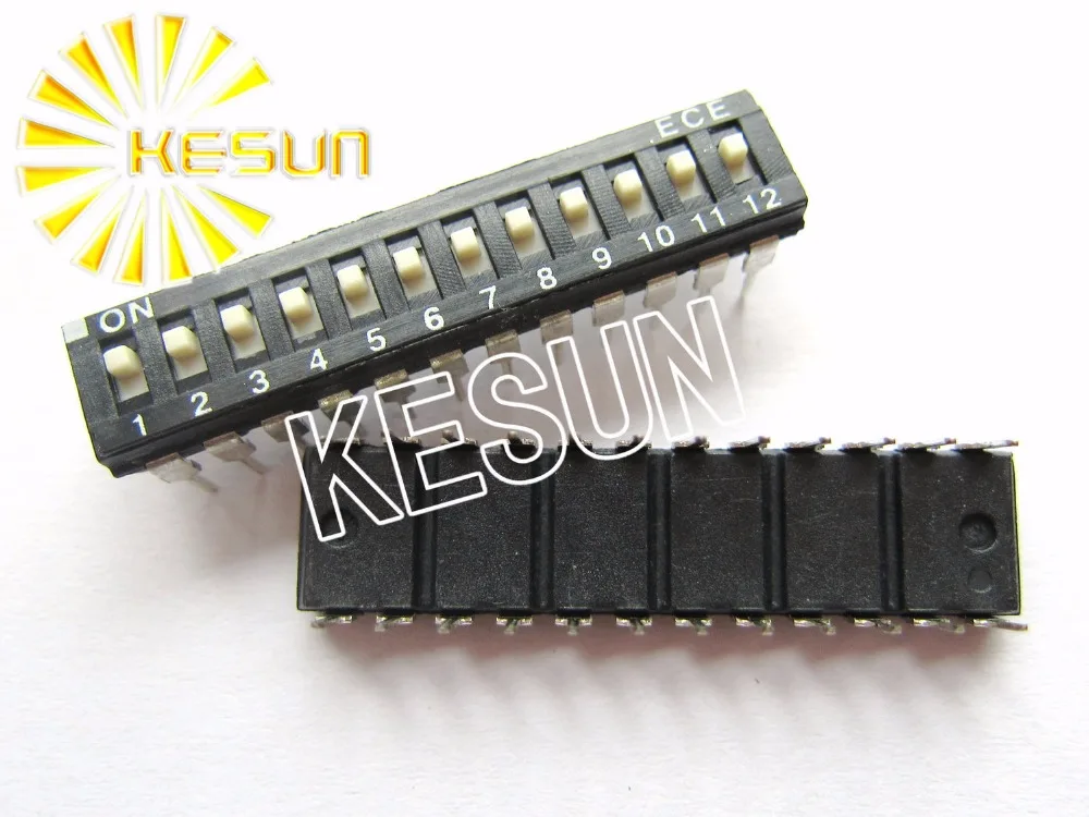 

FREE SHIPPING 10PCSx 100% Original EAH112 12 Position 2.54mm Black DIP Switch EAH112EZ