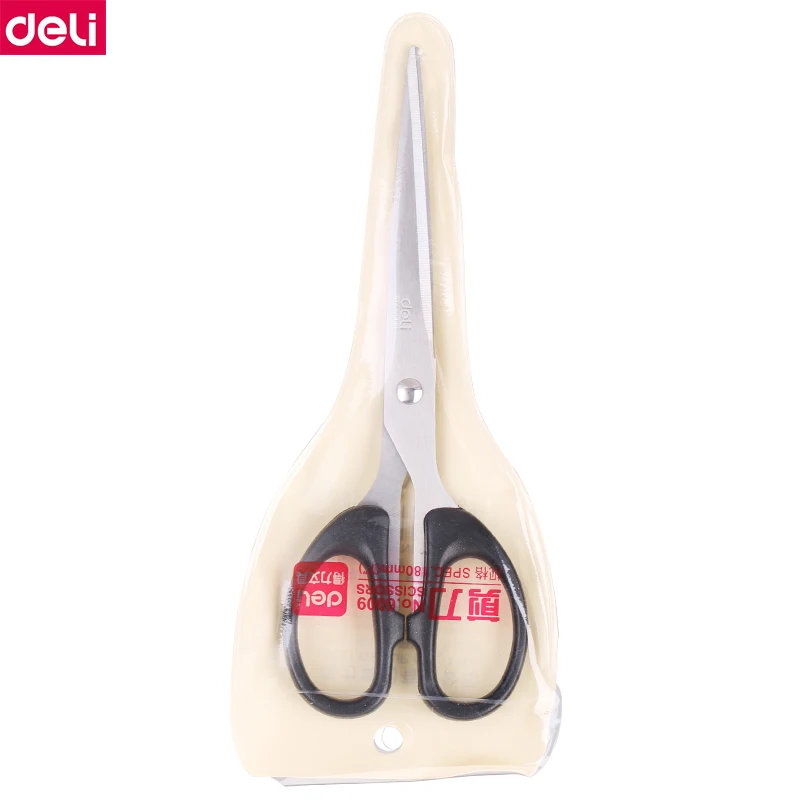 1PCS Deli 6034 6009 6010 Stainless scissors 3 size 2 colors red blue optional 160mm 178mm 210mm office school student scissors