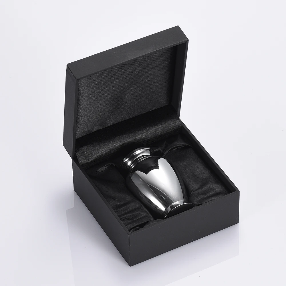 

IJU027 (73mm*45mm) Stainless Steel Mini Memorial Urn Jewelry Hold Human/Pet Cremation Ash Holder Funeral Casket With Free Box