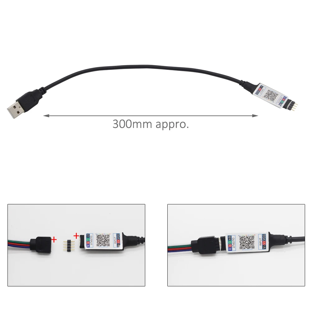 USB RGB Controller Bluetooth LED Controller DC 5V 6A LED Strip Light Mini Music Controller Wireless Android IOS App