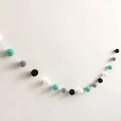 Home Decor Hanging Nursery Balls Pom Pom Garland Nordic Felt String Handmade Kids Children's Room Wall Ornament Decorative Gifts