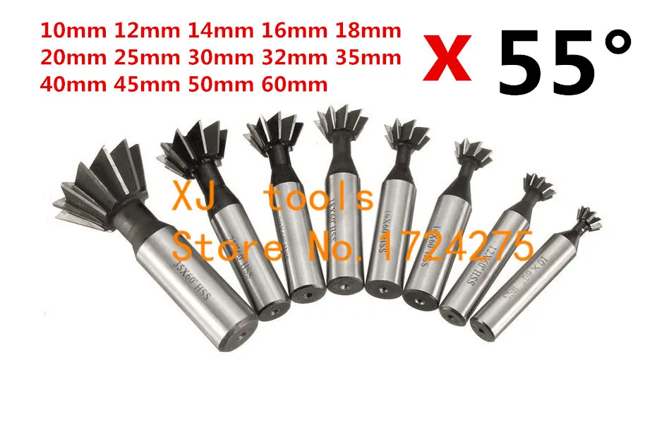 

1PCS Dovetail Cutter End Mill Milling 55 Degree 10mm 12mm 14mm 16mm 18mm 20mm 25mm 30mm 32mm 35mm 40mm 45mm 50mm 60mm Mills