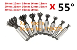 1PCS Dovetail Cutter End Mill Milling 55 Degree 10mm 12mm 14mm 16mm 18mm 20mm 25mm 30mm 32mm 35mm 40mm 45mm 50mm 60mm Mills