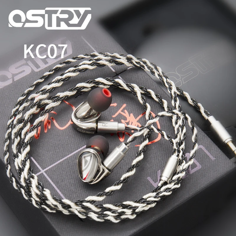 OSTRY KC07 Fone de Ouvido Unidade Dupla Tecnologia Híbrida 10 milímetros CCAM Equilíbrio Armadura Unidade de Fones de ouvido