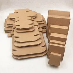 50Pcs/Lot Gift Box kraft Paper Jewelry Boxes Blank Carry Case Jewelry Accessory Packaging Handmade Cardboard Display Paper Boxes