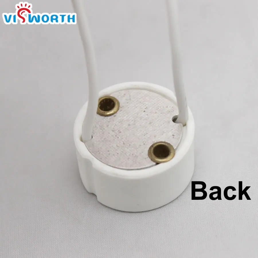 GU10 LED Lamp Base GU10 Lamp Holder White Ceramic Body 250V 2A CE Logo Porcelain Bulb Socket With Wire Connector